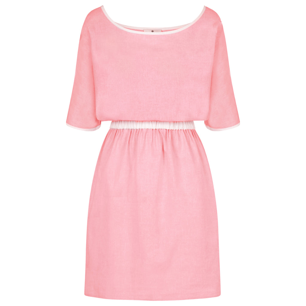 Pink Summer Dress With Sleeves